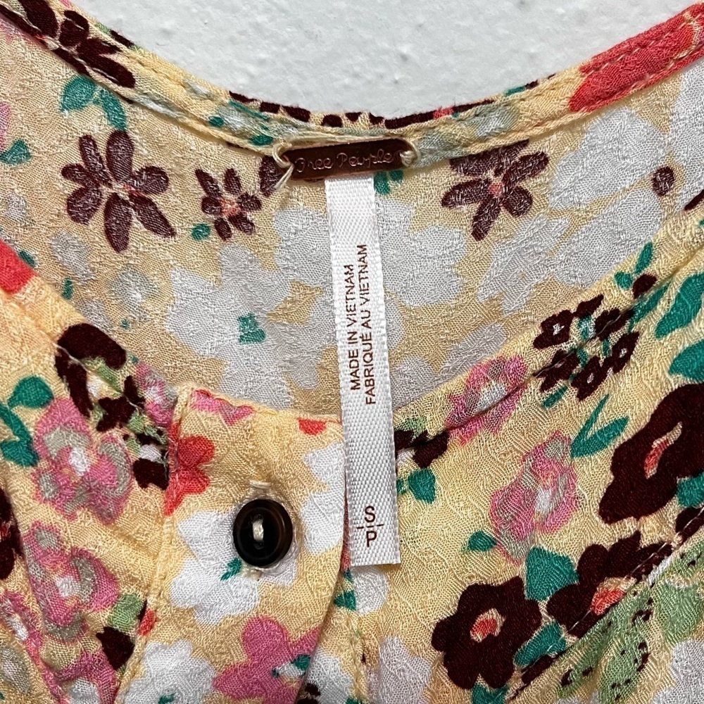 Free People Floral Callie Tunic Dress Vintage Combo Size Small - Picture 4 of 9